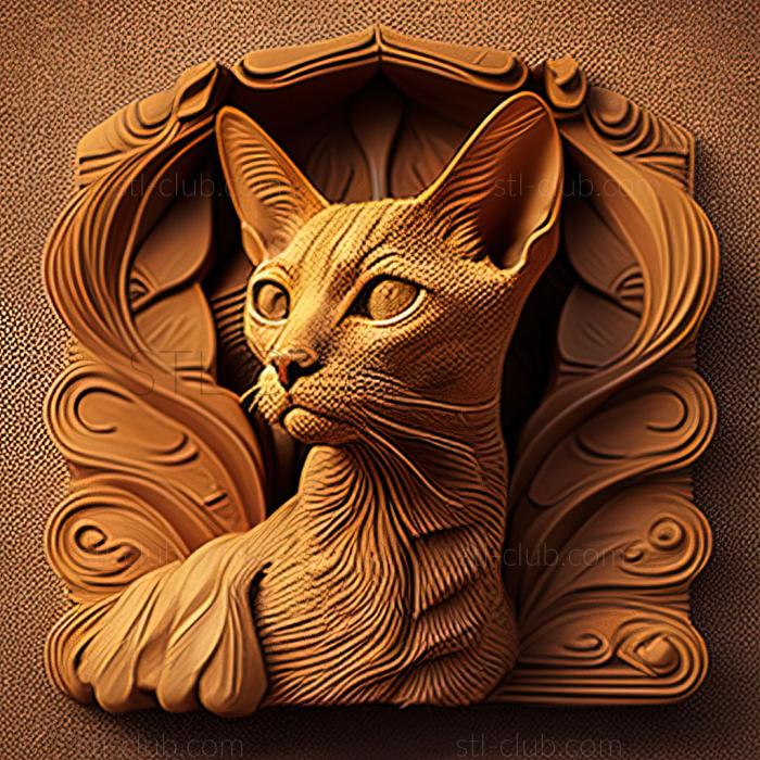 3D model st Abyssinian cat (STL)